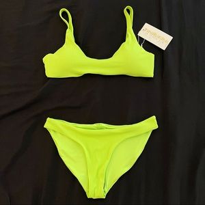Tini Bikini Neon Green Swimsuit Set
